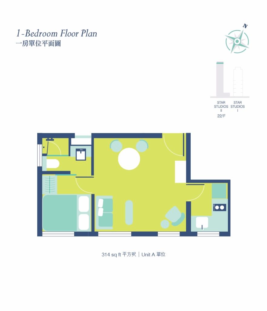 Modern one bedroom flat to rent - Star Street, Admiralty - 中半山/金鐘 - 住宅 (整間出租) - Homates 香港