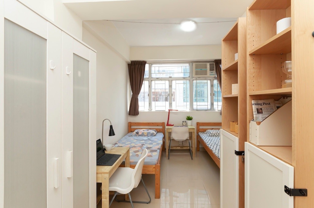 [旺角站合租 | Shared Flats in Mongkok MTR] 男生雙人間兩張床 Twin Room w/ 2 beds for Boys - 旺角/油麻地 - 住宅 (整間出租) - Homates 香港