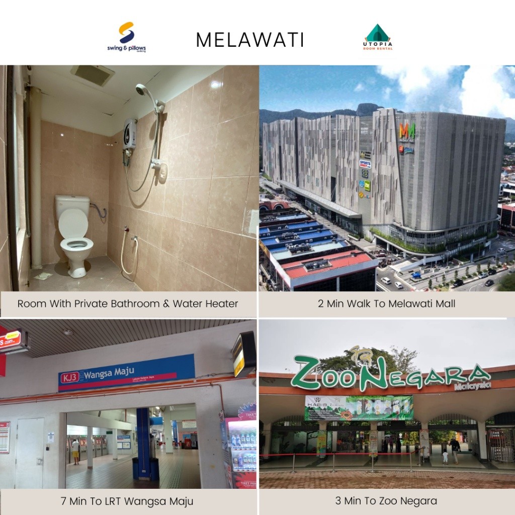 Bilik ZERO DEPOSIT yang Baru Renovate untuk Disewa 🛌 Hanya 3 Min Jalan Ke Melawati Mall 🛒 - Selangor - Flat - Homates Malaysia