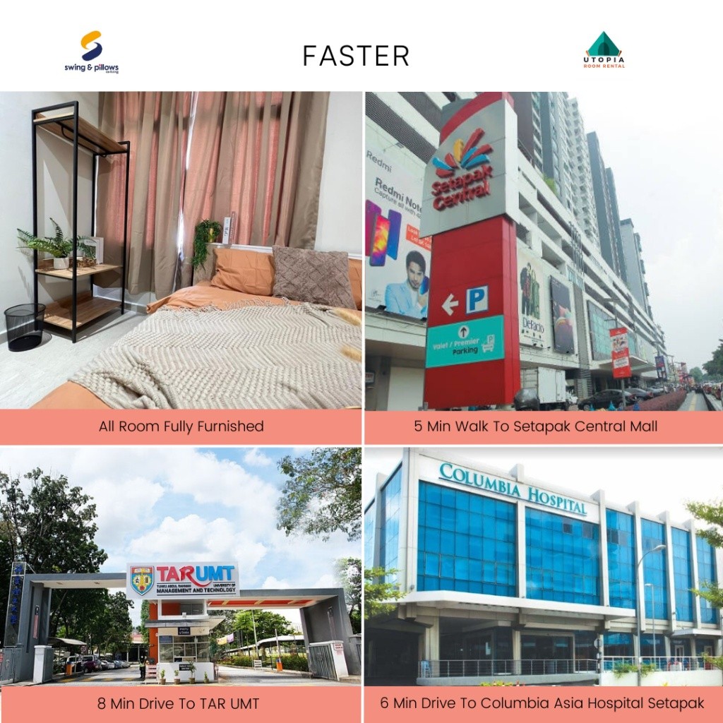 Explore a deposit-free, fully furnished room just a 5-minute walk from Setapak Central Mall! 🛏🚶‍♂️🛒 No hassle, just pure convenience! - Wilayah Persekutuan Kuala Lumpur - Flat - Homates Malaysia