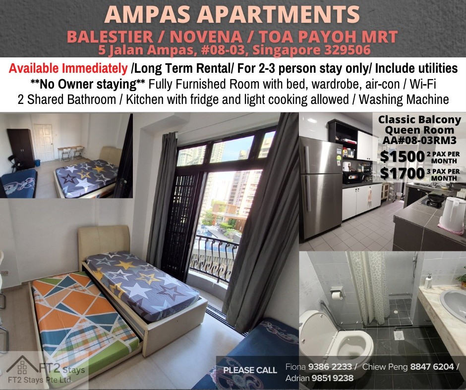 Near Toa Payoh, Novena mrt/ Available Immediate - Common Room/1 Person/Ampas Apartments - Toa Payoh 大巴窯 - 整個住家 - Homates 新加坡