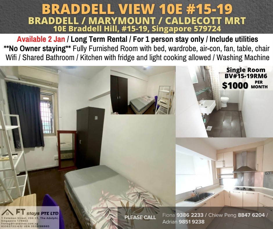 Available﻿ 02 Jan - Common Room/Include Utilities/Wifi/Aircon/No Agent Fee/Light Cooking Allowed/Washing Machine - Toa Payoh 大巴窯 - 分租房間 - Homates 新加坡