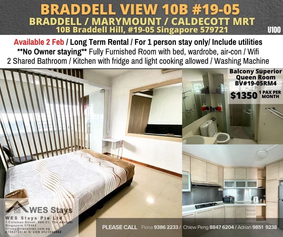 ROOM FOR RENT/BRADDELL VIEW #13-19/ COMMON ROOM/ 1 PAX STAY/ Available﻿ Feb 2 - Toa Payoh 大巴窯 - 分租房間 - Homates 新加坡