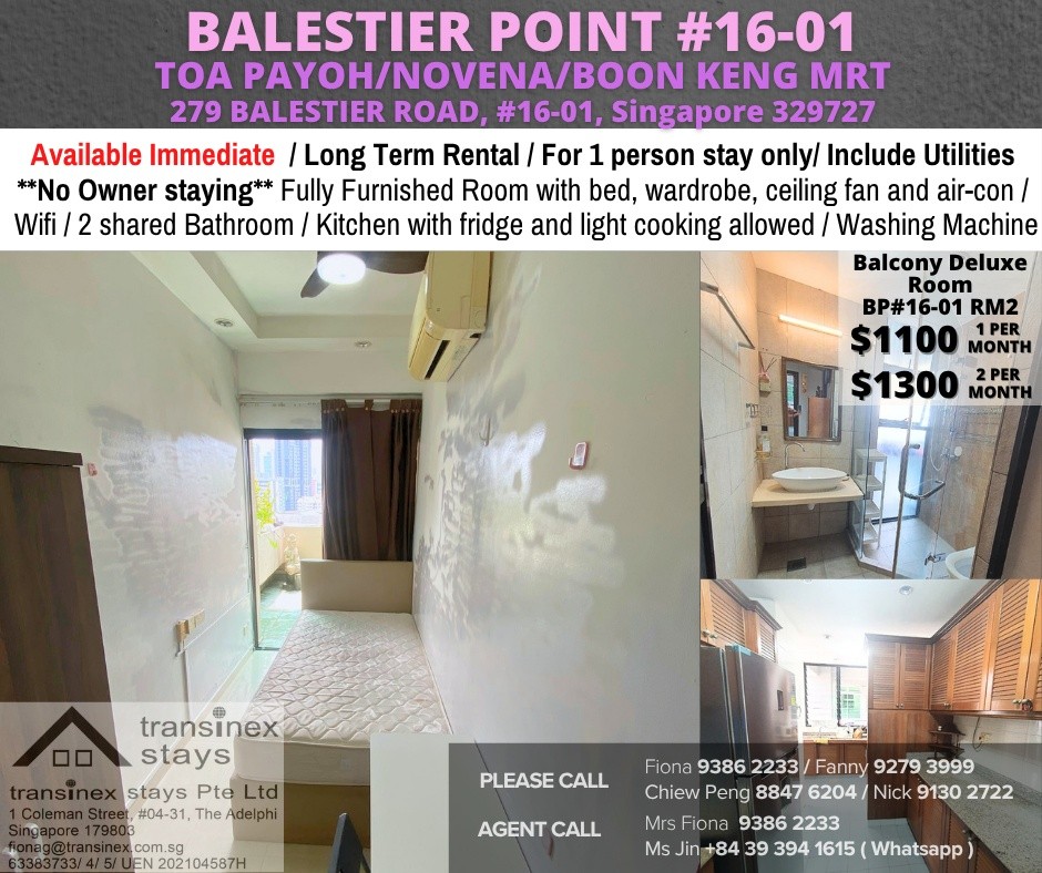 Room for Rent/ Available Immediate/Include Utilities/Wifi/Aircon/No Agent Fee/Light Cooking Allowed/Washing Machine - Toa Payoh 大巴窯 - 整個住家 - Homates 新加坡