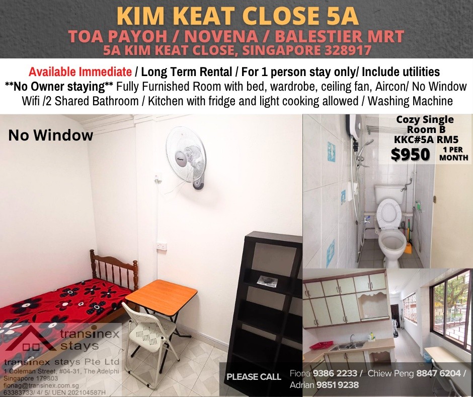 Available﻿ Immediate - Common Room/Include Utilities/Wifi/Aircon/No Agent Fee/Light Cooking Allowed/Washing Machine - Toa Payoh 大巴窯 - 整個住家 - Homates 新加坡
