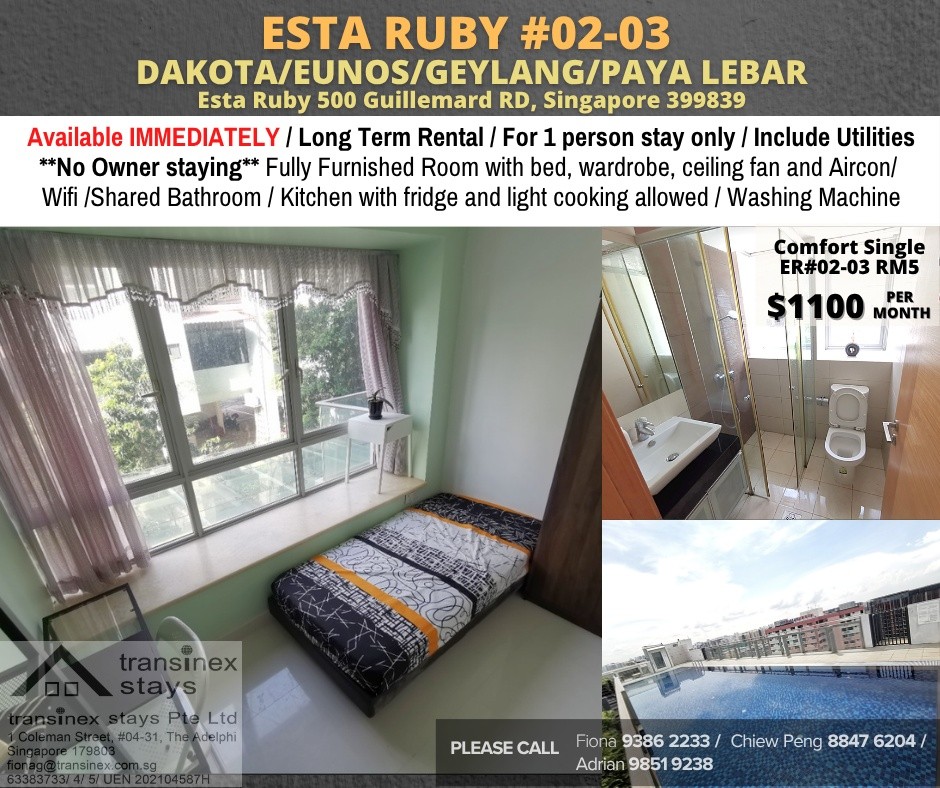 Room for rent / GEYLANG / Common room / 1pax stay / Available Immediately - Geylang 芽籠 - 分租房間 - Homates 新加坡
