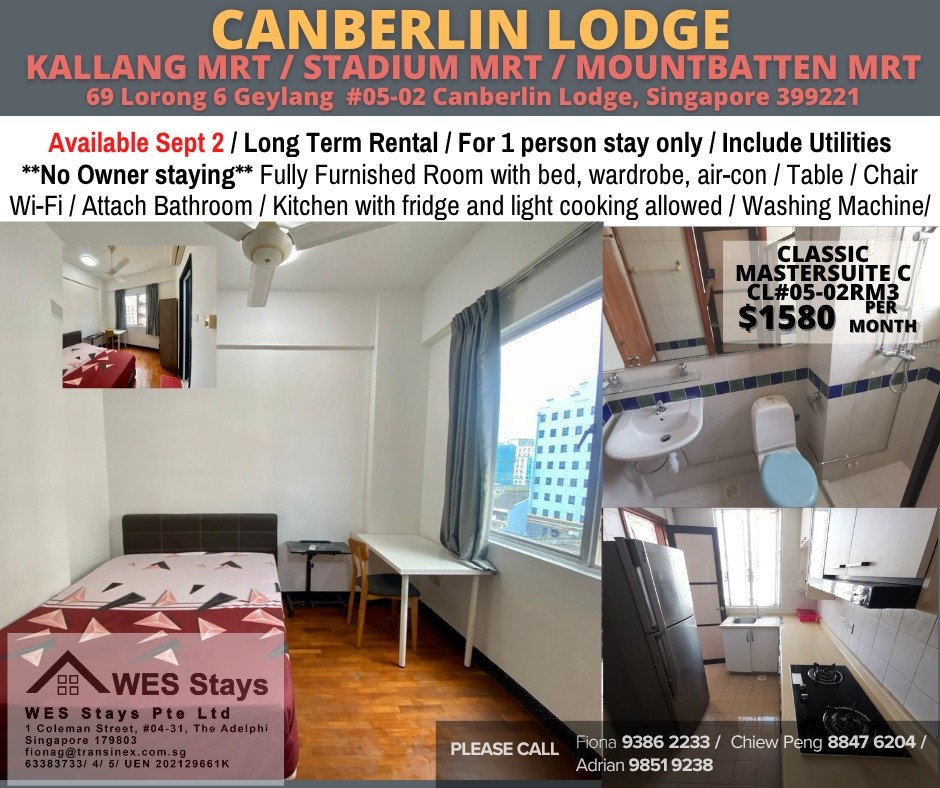 Room for rent / Kallang MRT / Stadium MRT / Mountbatten MRT / Master room / 1pax stay / Available 2 September - Geylang 芽籠 - 分租房間 - Homates 新加坡