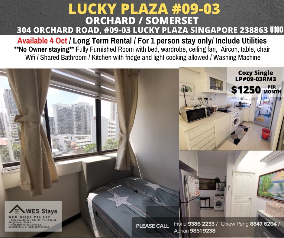Room for rent / ORCHARD / Common room / 1pax stay / Available 4 Oct - Orchard 烏節路 - 分租房間 - Homates 新加坡